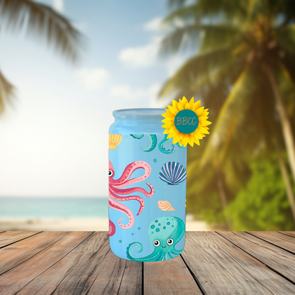 16oz Coastal Octopus & Seashell Tumbler