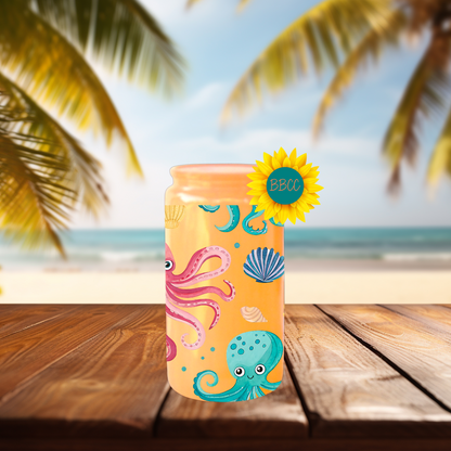 16oz Coastal Octopus & Seashell Tumbler