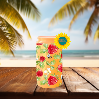 16oz Strawberry & Bee Summer Tumbler
