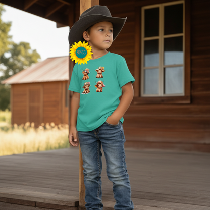 Highland Cow Summer Hats Youth Graphic Tee