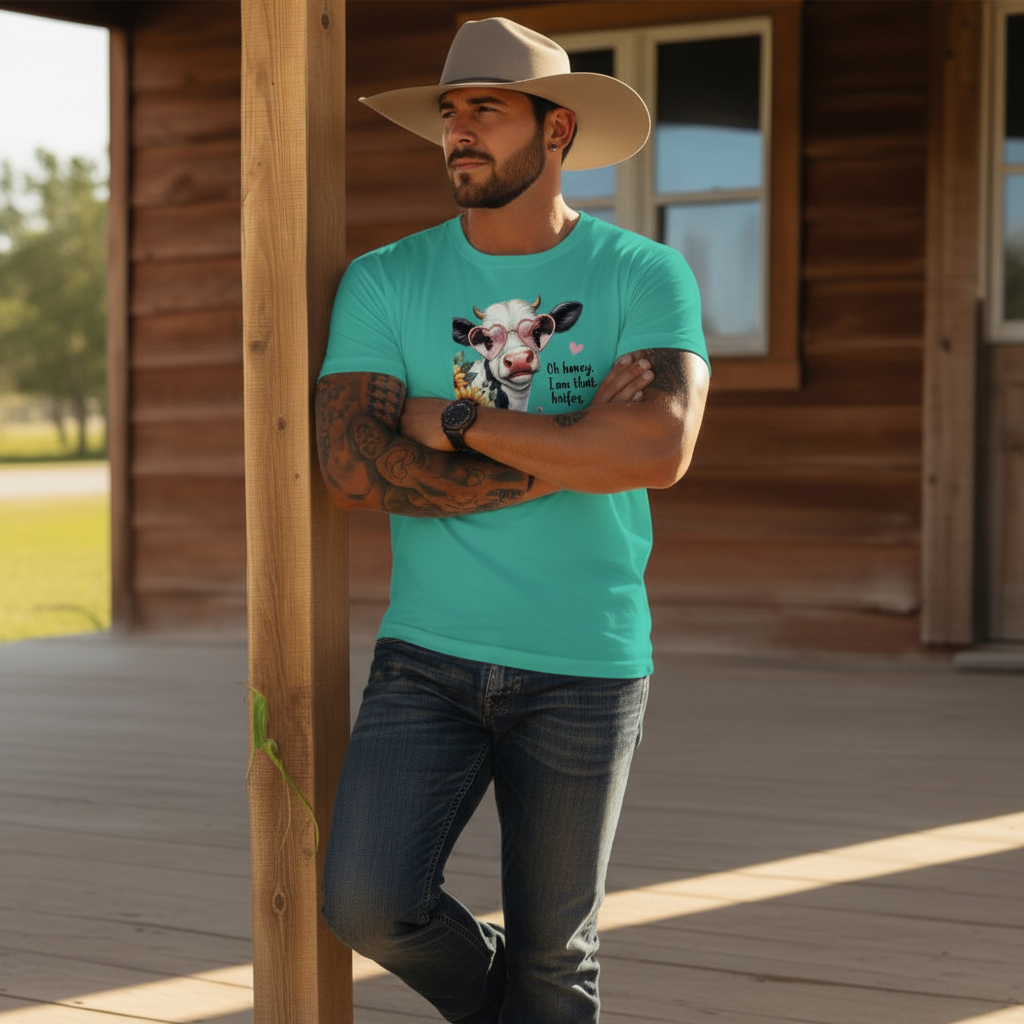 Adult Sassy Heifer Cow Floral Graphic Tee