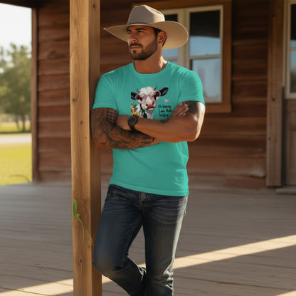 Adult Sassy Heifer Cow Floral Graphic Tee