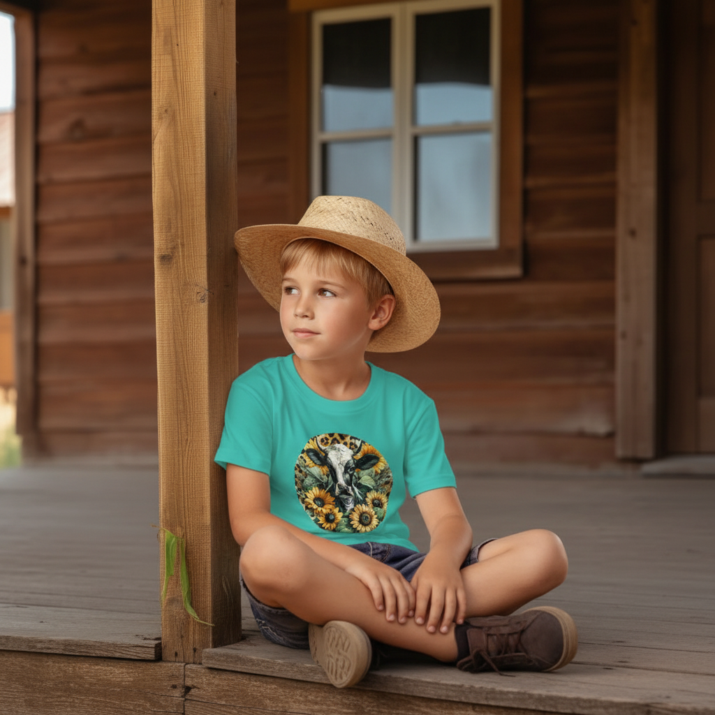 Sunflower Cow Youth Graphic Tee