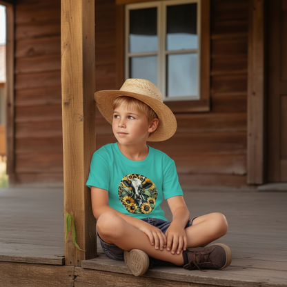 Sunflower Cow Youth Graphic Tee