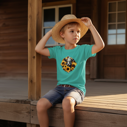 Sunflower Cow Youth Graphic Tee