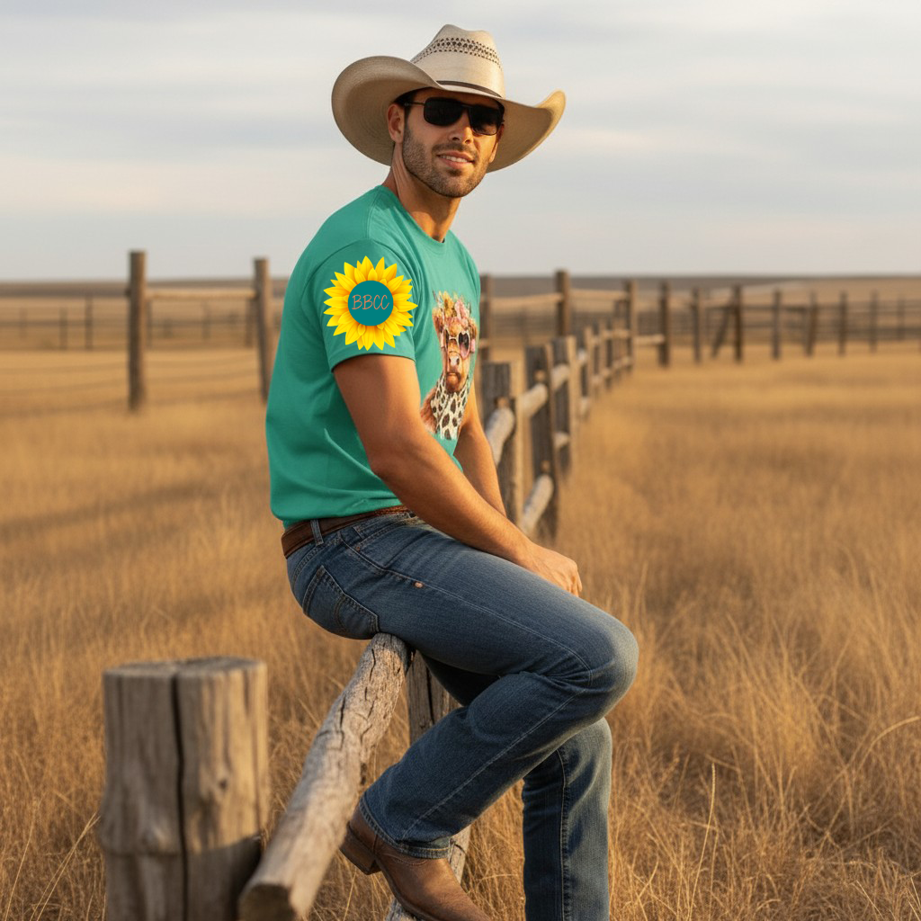 Adult Highland Cow Floral Sunglasses Graphic Tee