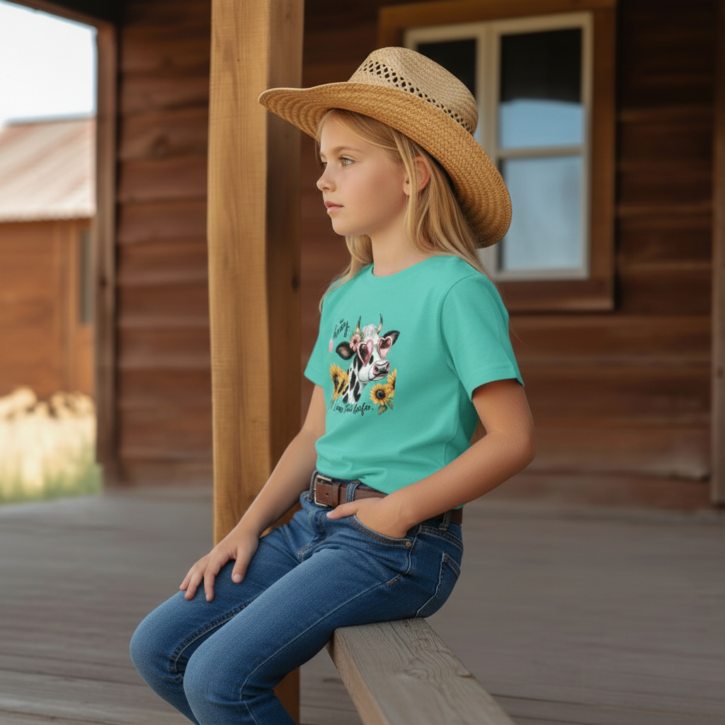 Oh Honey I Am That Heifer Youth Cowgirl Graphic Tee