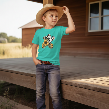 Sunflower Cow Patch Youth Graphic Tee