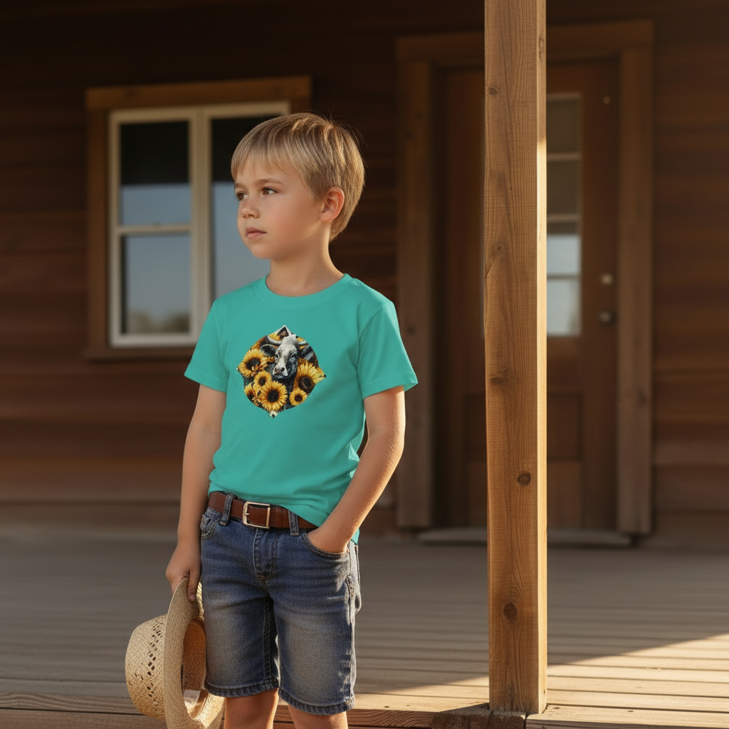 Sunflower Cow Youth Graphic Tee