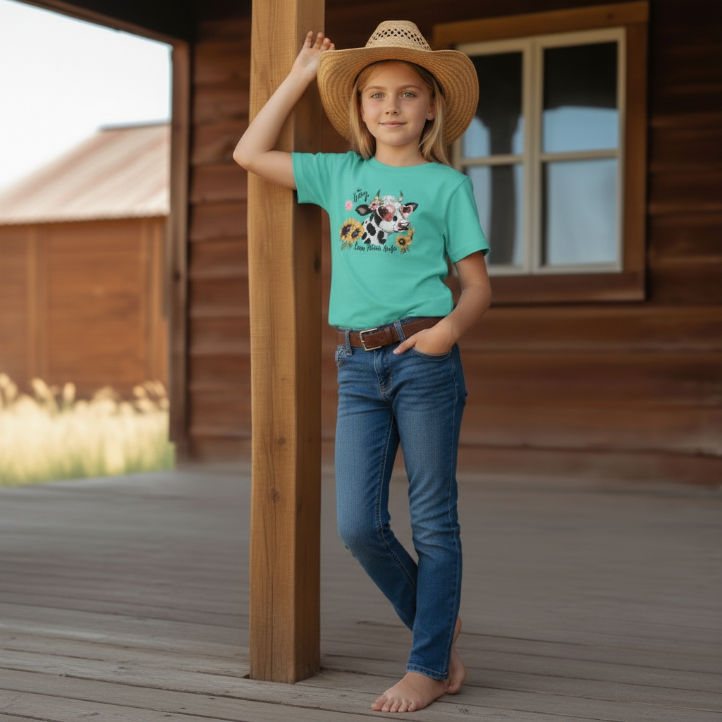 Oh Honey I Am That Heifer Youth Cowgirl Graphic Tee