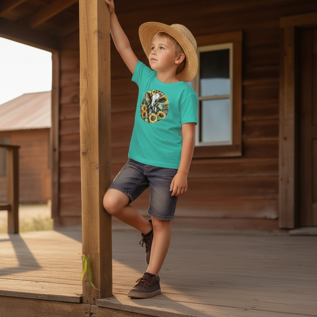 Sunflower Cow Youth Graphic Tee