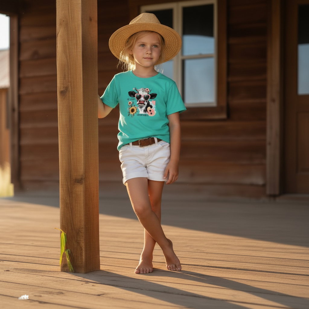 Oh Honey I Am That Heifer Youth Cow Graphic Tee