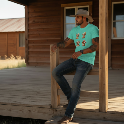 Adult Highland Cow Floral Hat Graphic Tee