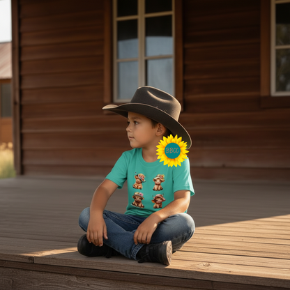 Highland Cow Summer Hats Youth Graphic Tee
