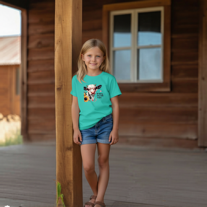 Oh Honey I Am That Heifer Youth Graphic Tee – Cute Cow Sunglasses Shirt