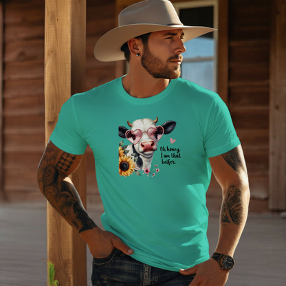 Adult Sassy Heifer Cow Floral Graphic Tee