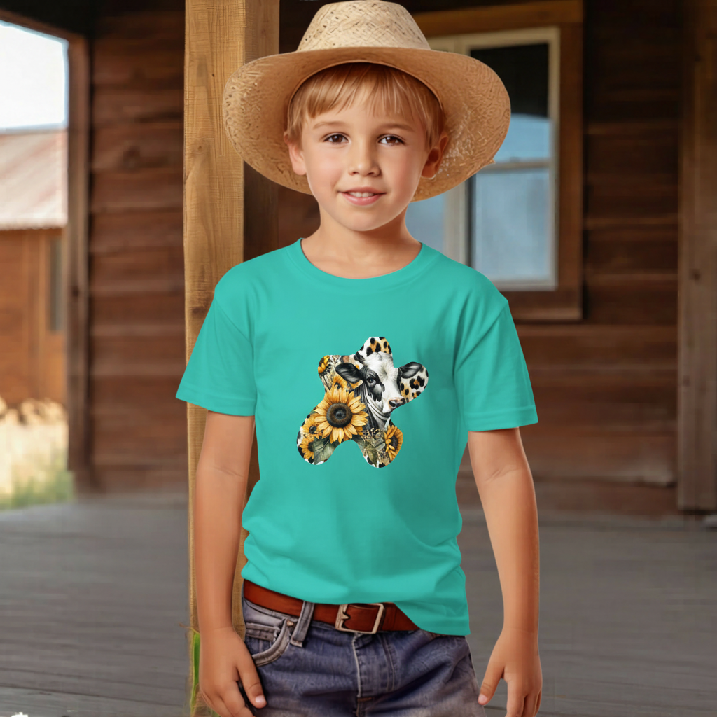Sunflower Cow Patch Youth Graphic Tee